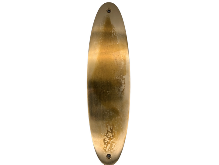 ##Antique Hardware## Open Box Sale Item 11 Inch Solid Brass Traditional Oval Push Plate (Polished Brass Finish)
