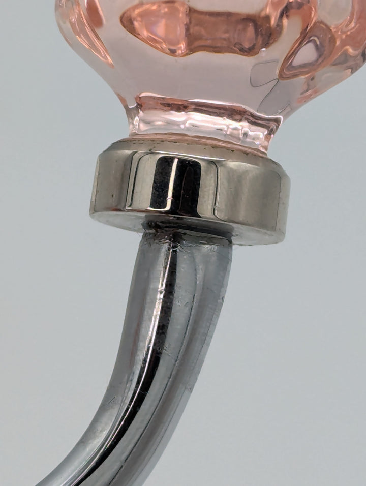 ##Antique Hardware## Open Box Sale Item 7 Inch Solid Brass Coat Hook & Old Town Pink Glass Knob