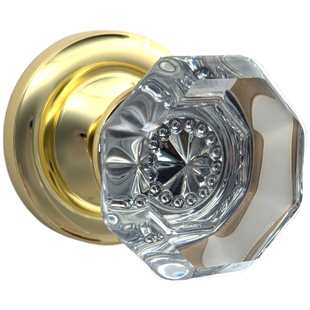 ##Antique Hardware## Magnifique™ Classic Door Set with Crystal Octagon Knobs (Several Finishes Available)