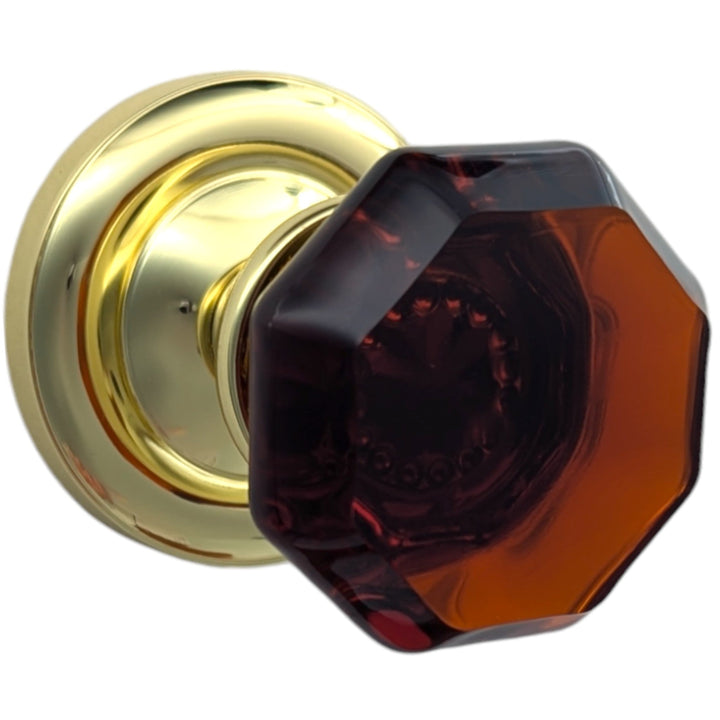 ##Antique Hardware## Magnifique™ Classic Door Set with Amber Glass Knobs (Several Finishes Available)