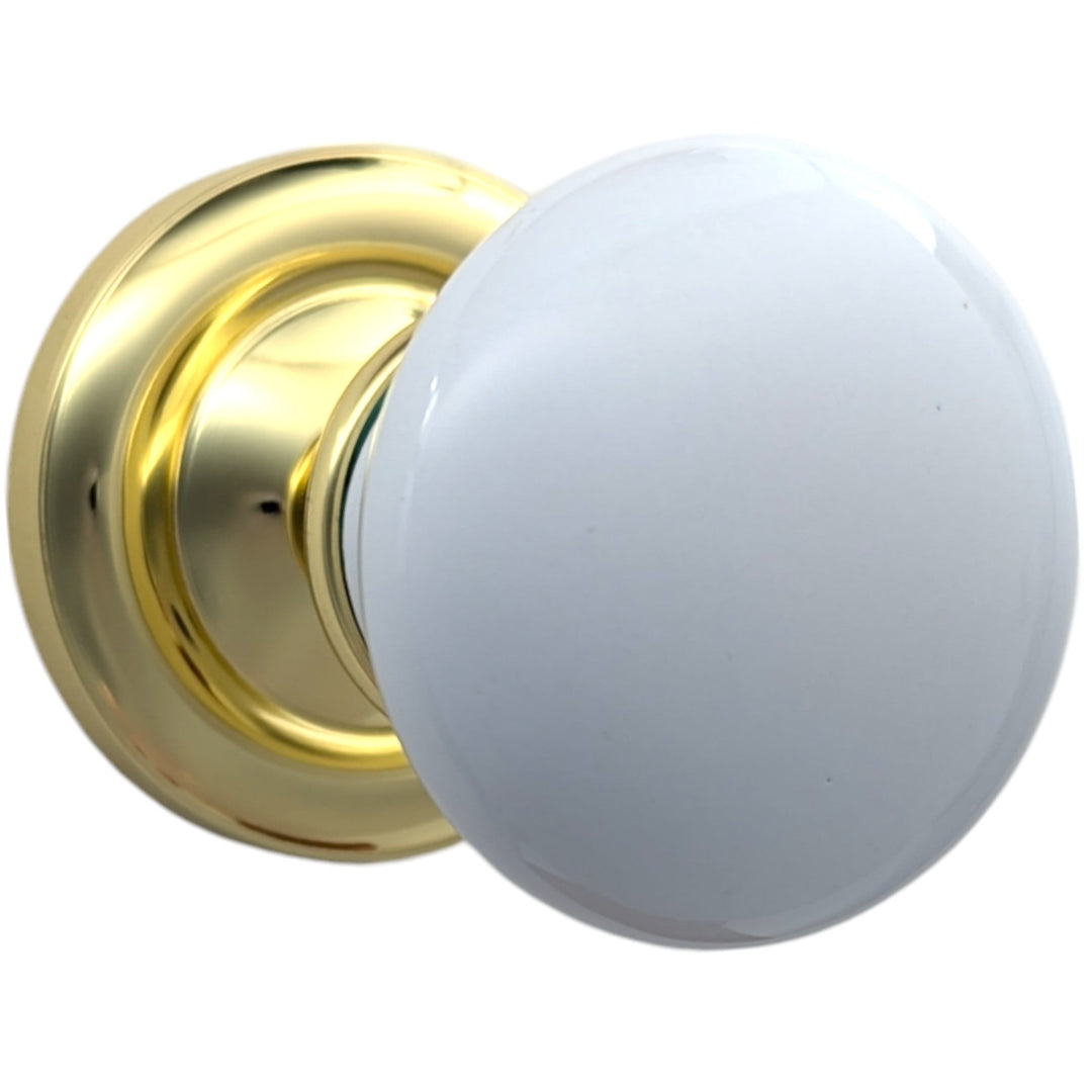 ##Antique Hardware## Magnifique™ Classic Door Set with White Porcelain Knobs (Several Finishes Available)