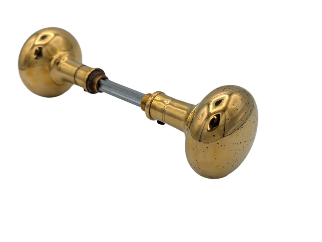 ##Antique Hardware## Open Box Sale Item Round Solid Brass Spare Door Knob Set (Polished Brass Finish)