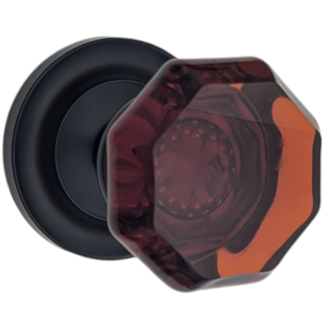 ##Antique Hardware## Magnifique™ Classic Door Set with Amber Glass Knobs (Several Finishes Available)