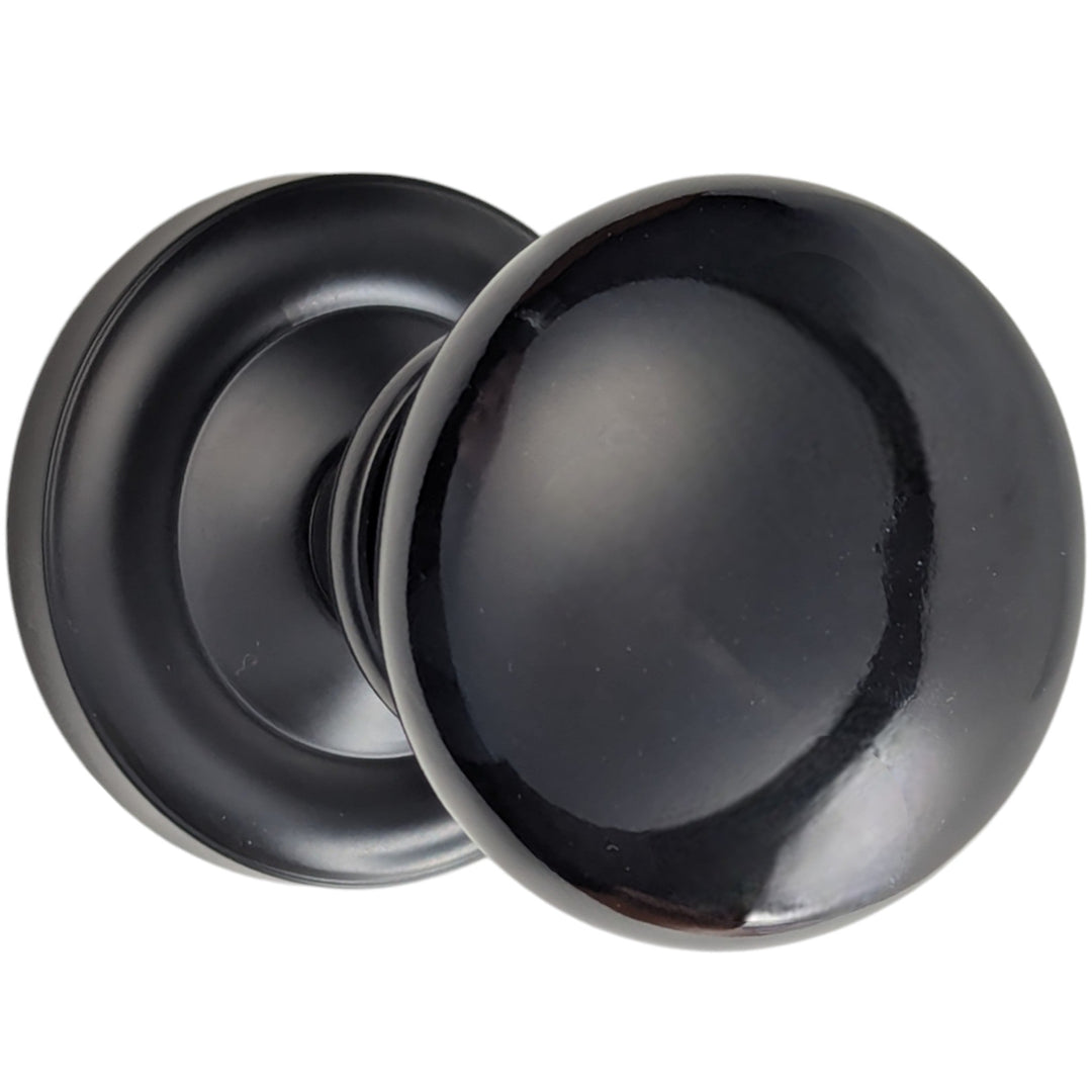 ##Antique Hardware## Magnifique™ Classic Door Set with Black Porcelain Knobs (Several Finishes Available)