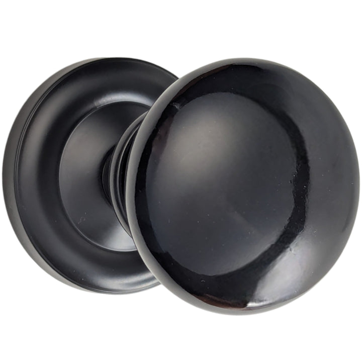 ##Antique Hardware## Magnifique™ Classic Door Set with Black Porcelain Knobs (Several Finishes Available)