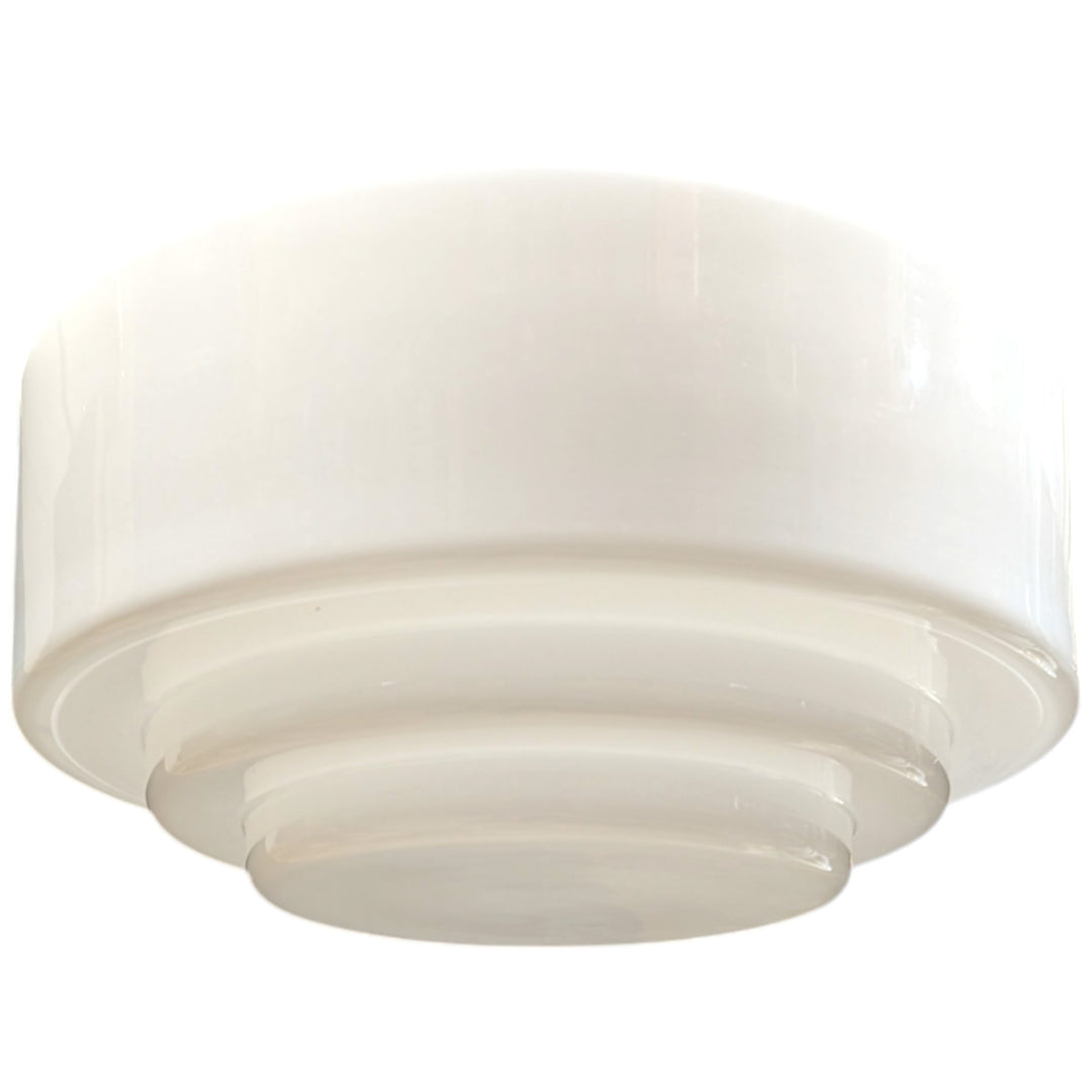 ##Antique Hardware## Stepped Mid Century Modern Glass Standard Chain Light (Several Finishes Available)