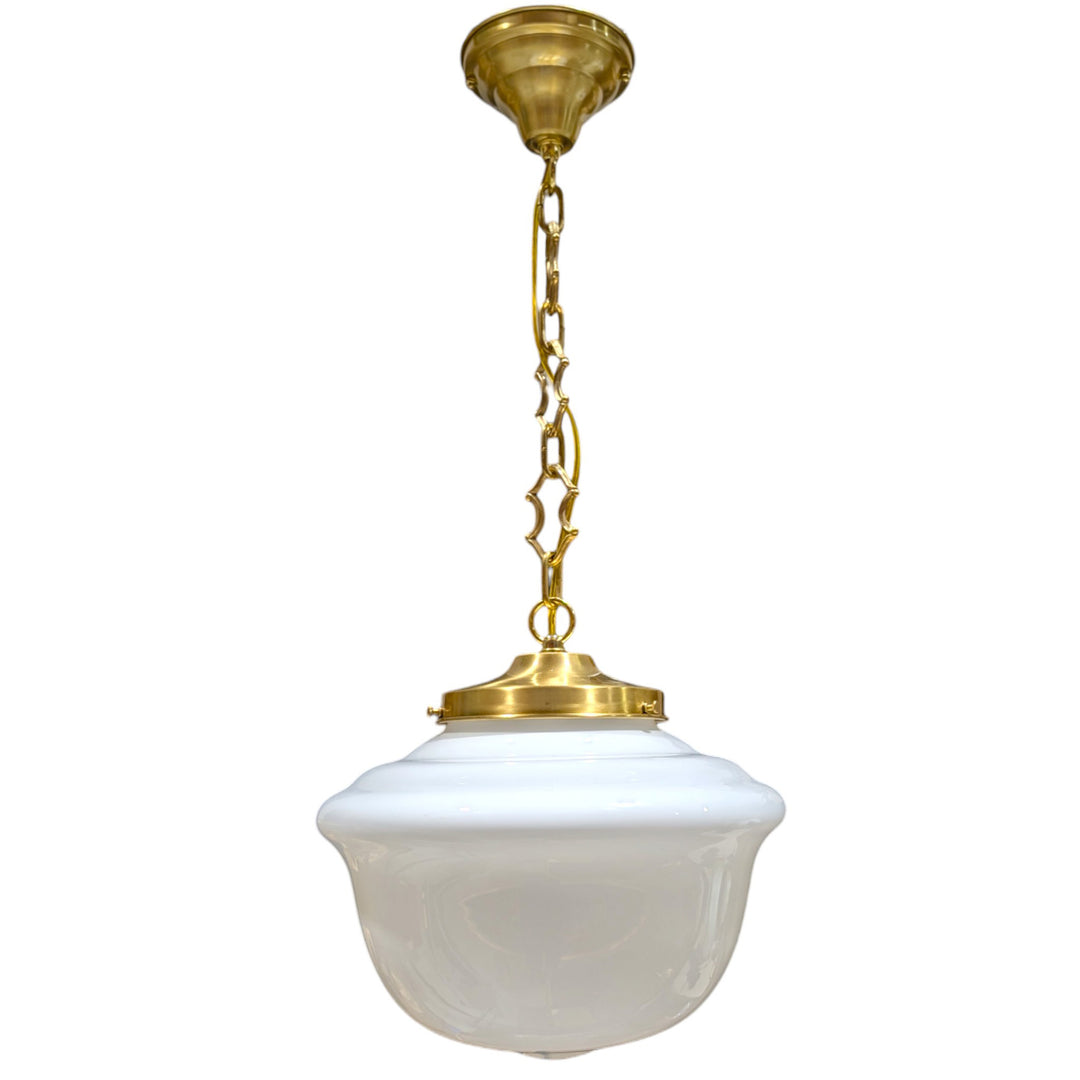 ##Antique Hardware## Classic Schoolhouse Glass Standard Chain Light (Several Finishes Available)