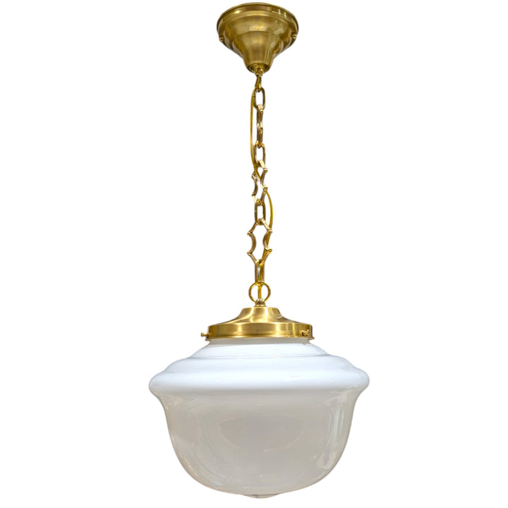 ##Antique Hardware## Classic Schoolhouse Glass Standard Chain Light (Several Finishes Available)