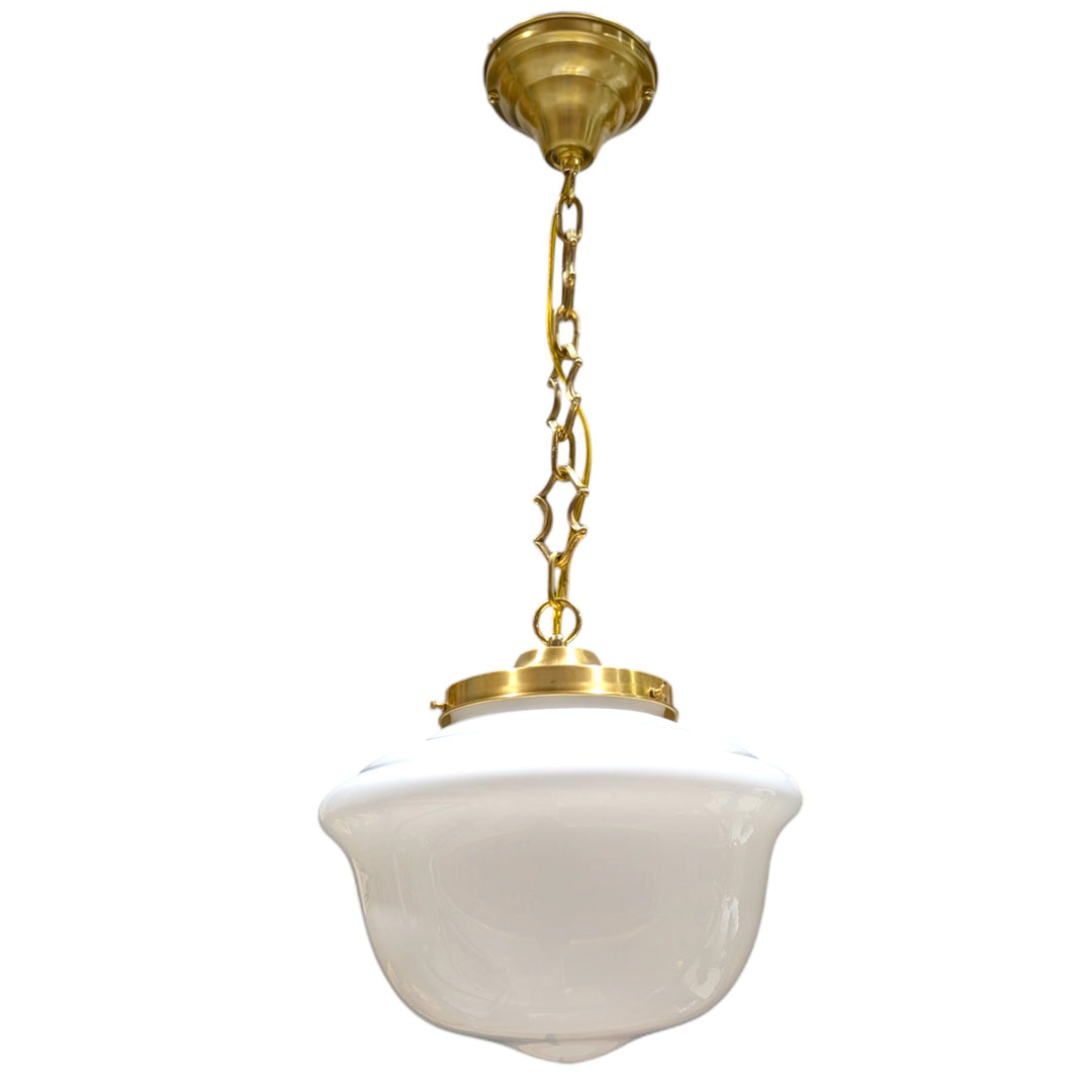 ##Antique Hardware## Classic Schoolhouse Glass Standard Chain Light (Several Finishes Available)