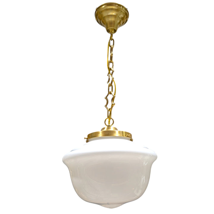 ##Antique Hardware## Classic Schoolhouse Glass Standard Chain Light (Several Finishes Available)