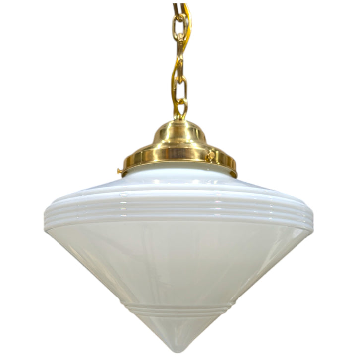 ##Antique Hardware## Large Art Deco Glass Fancy Chain Light (Several Finishes Available)