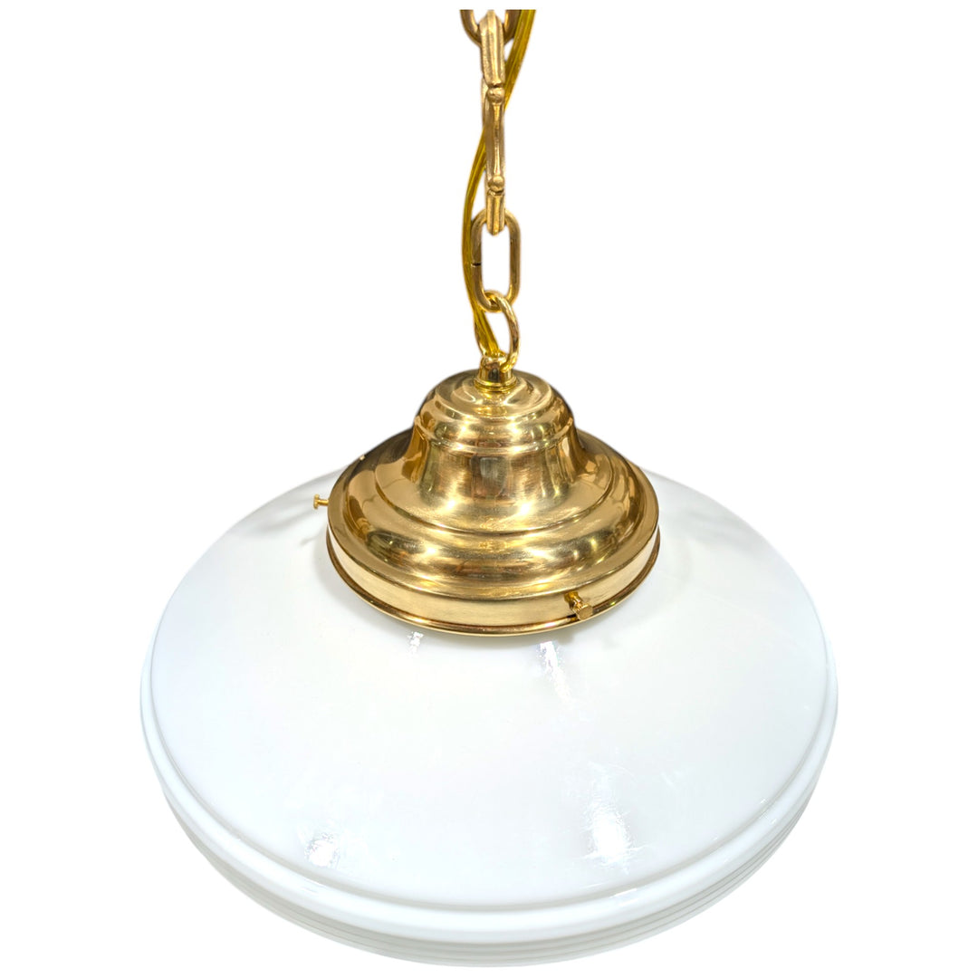 ##Antique Hardware## Large Art Deco Glass Fancy Chain Light (Several Finishes Available)