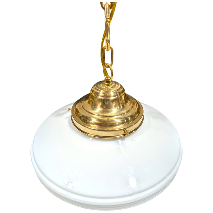 ##Antique Hardware## Large Art Deco Glass Fancy Chain Light (Several Finishes Available)