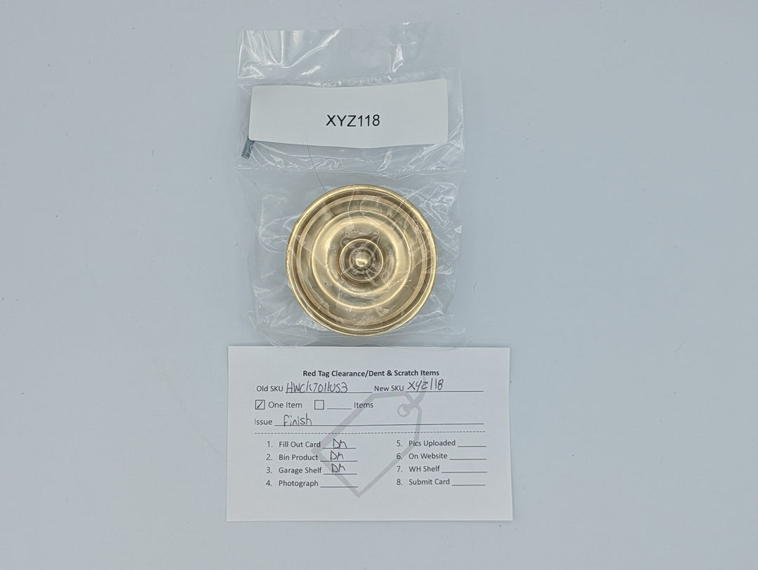 ##Antique Hardware## Open Box Sale Item 2 5/8 Inch Modern Brass Round Disc Cabinet & Furniture Knob