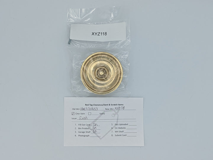 ##Antique Hardware## Open Box Sale Item 2 5/8 Inch Modern Brass Round Disc Cabinet & Furniture Knob