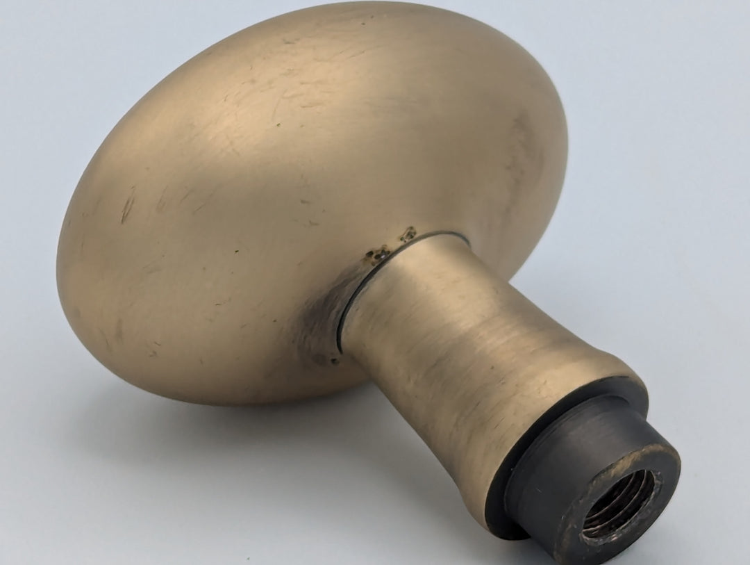 ##Antique Hardware## Open Box Sale Item Solid Brass Egg Door Knobs Spare Set with Spindle (Antique Brass) Set of 3