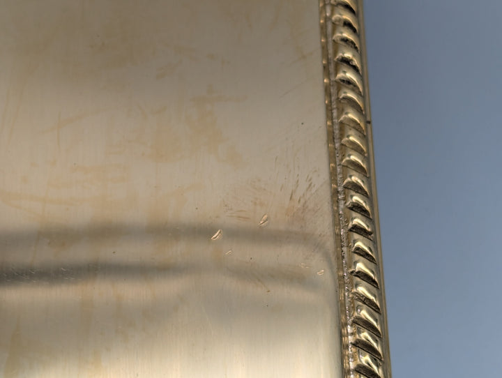 Open Box Sale Item 12 Inch Georgian Oval Roped Style Door Push Plate (Polished Brass Finish) - Set of 3