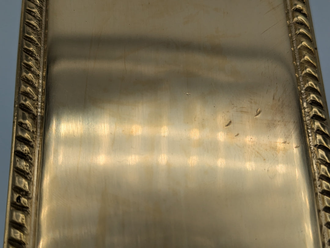 Open Box Sale Item 12 Inch Georgian Oval Roped Style Door Push Plate (Polished Brass Finish) - Set of 3