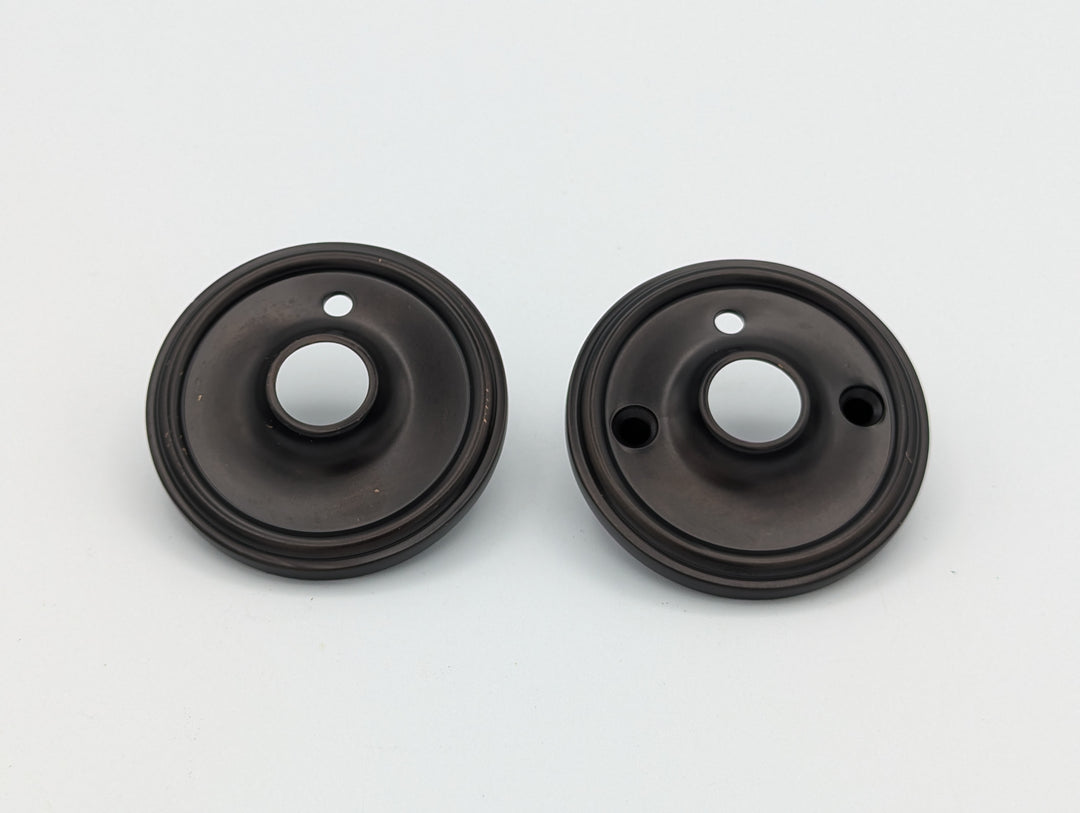##Antique Hardware## Open Box Sale Item Traditional Style Solid Brass Rosette Plates (Oil Rubbed Bronze) - Set of 3