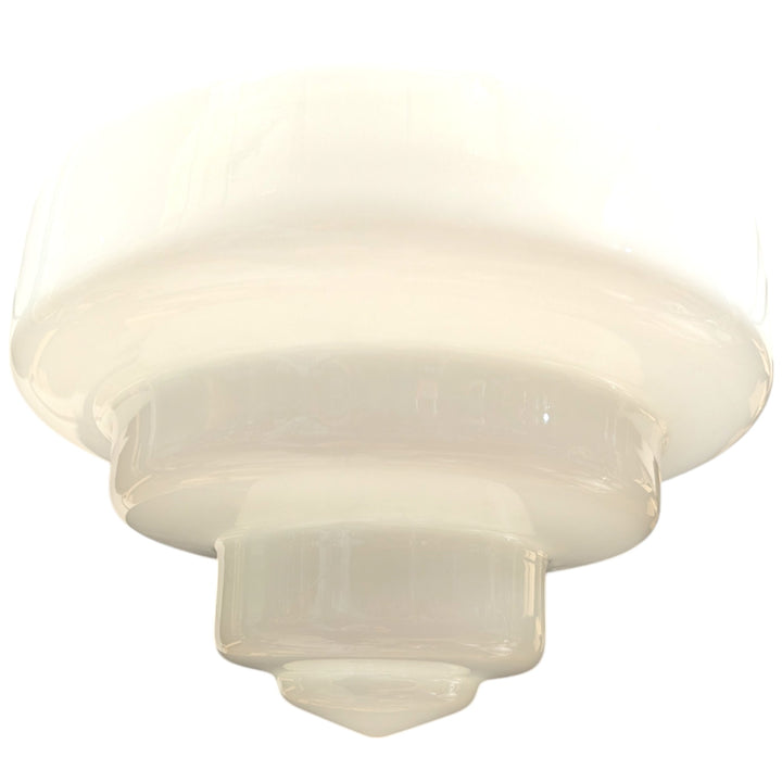 ##Antique Hardware## Tiered Schoolhouse Glass Semi-Flush Fancy Light (Several Finishes Available)
