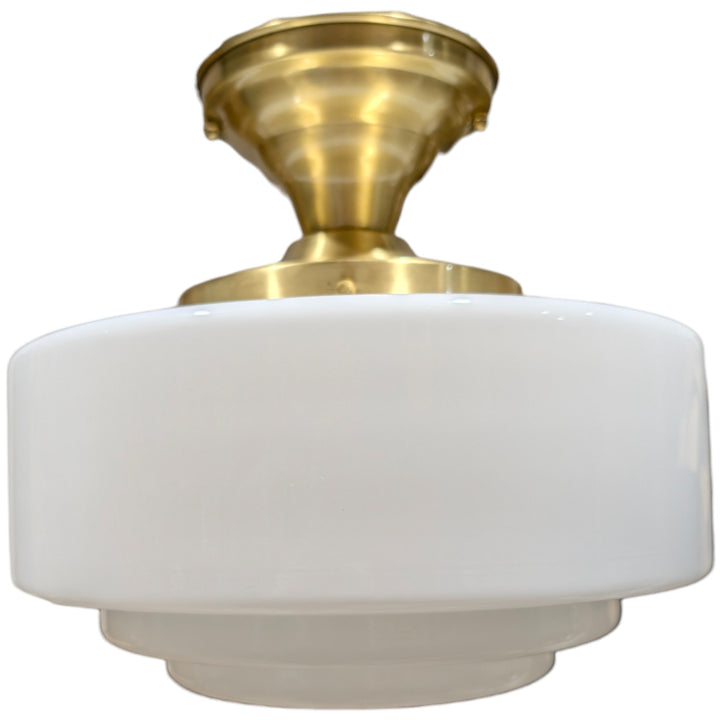 Mid Century Modern Glass Semi-Flush Standard Light (Several Finishes Available)