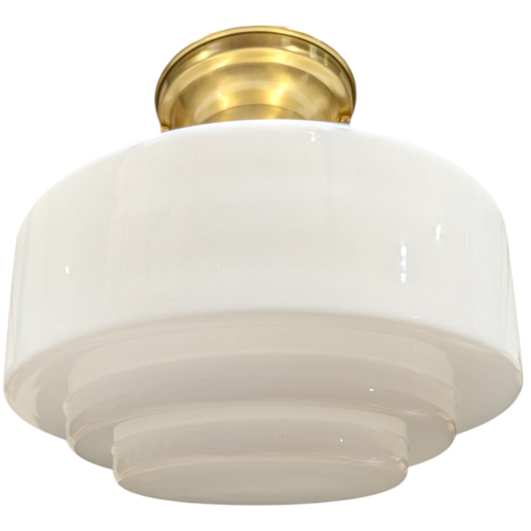 Mid Century Modern Glass Semi-Flush Standard Light (Several Finishes Available)