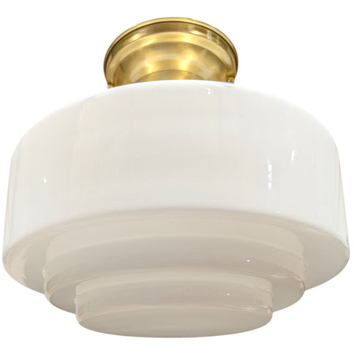 Mid Century Modern Glass Semi-Flush Standard Light (Several Finishes Available)