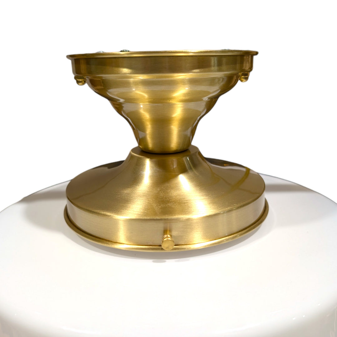 Mid Century Modern Glass Semi-Flush Standard Light (Several Finishes Available)