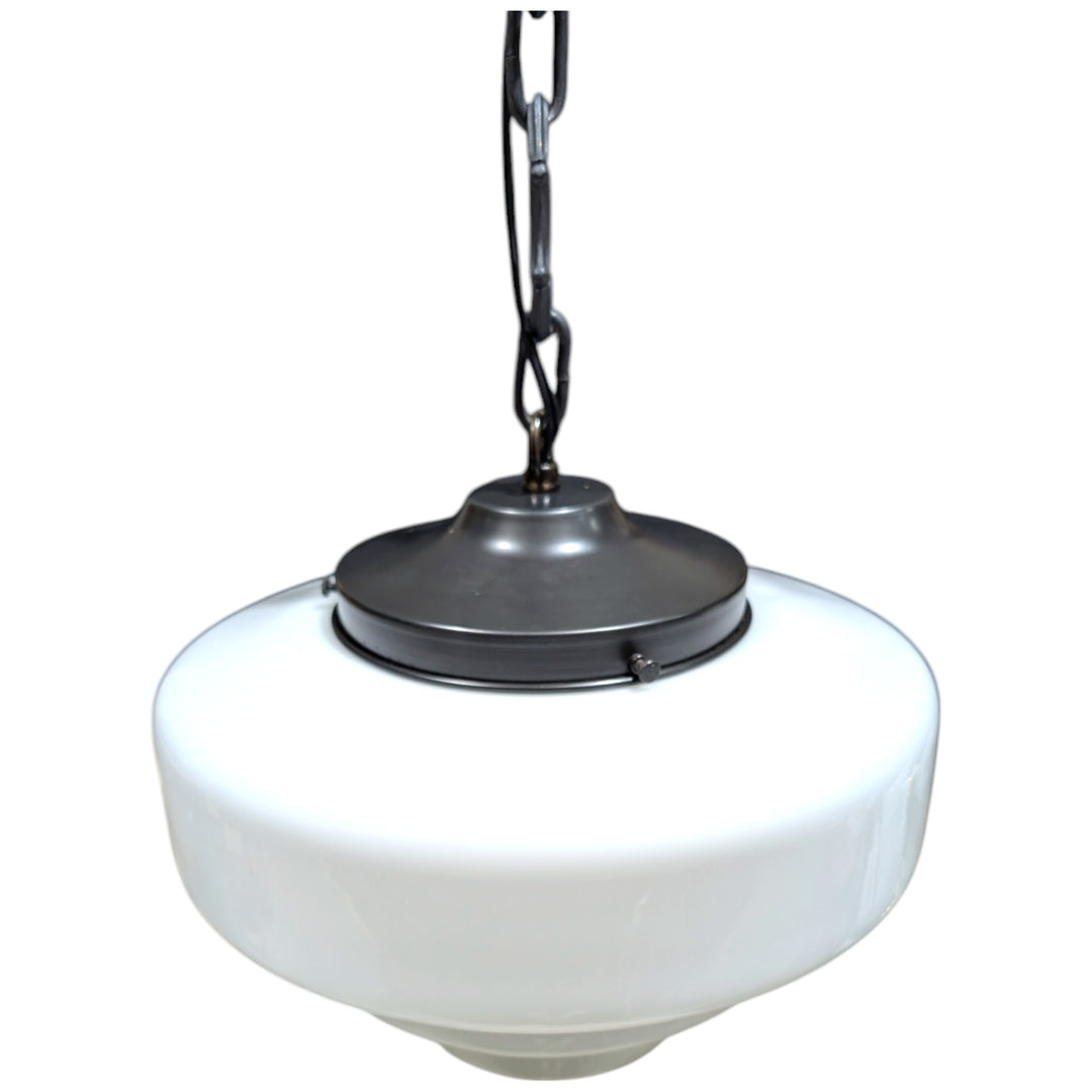 ##Antique Hardware## Tiered Schoolhouse Glass Standard Chain Light (Several Finishes Available)