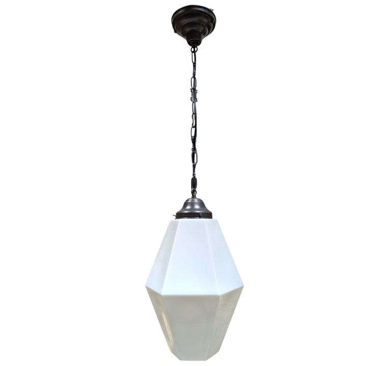 ##Antique Hardware## Geometric Faceted Glass Fancy Chain Light (Several Finishes Available)