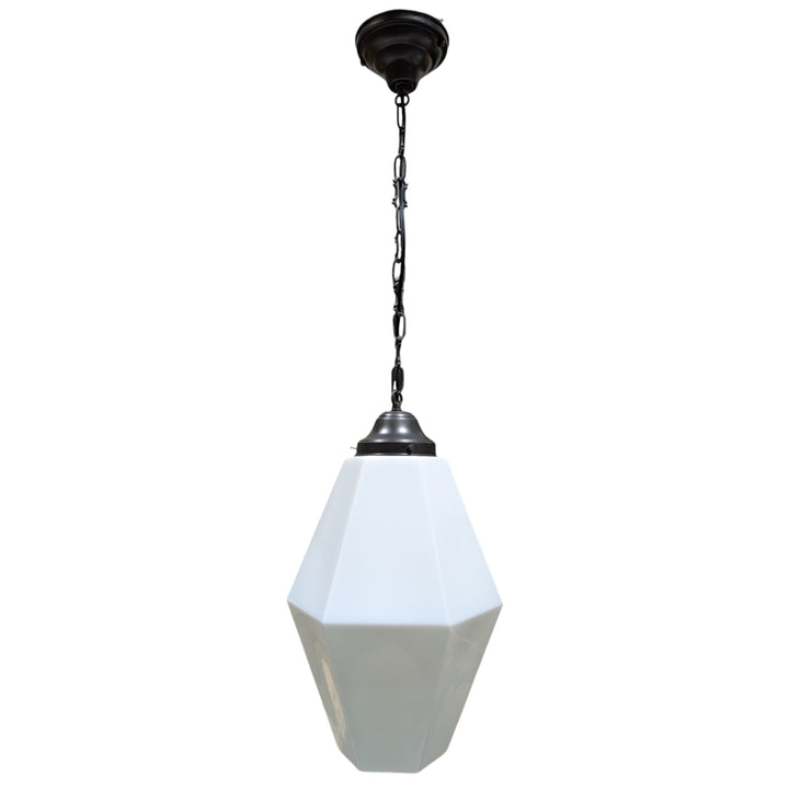 ##Antique Hardware## Geometric Faceted Glass Fancy Chain Light (Several Finishes Available)