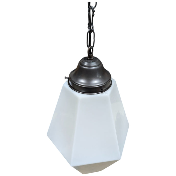 ##Antique Hardware## Geometric Faceted Glass Fancy Chain Light (Several Finishes Available)