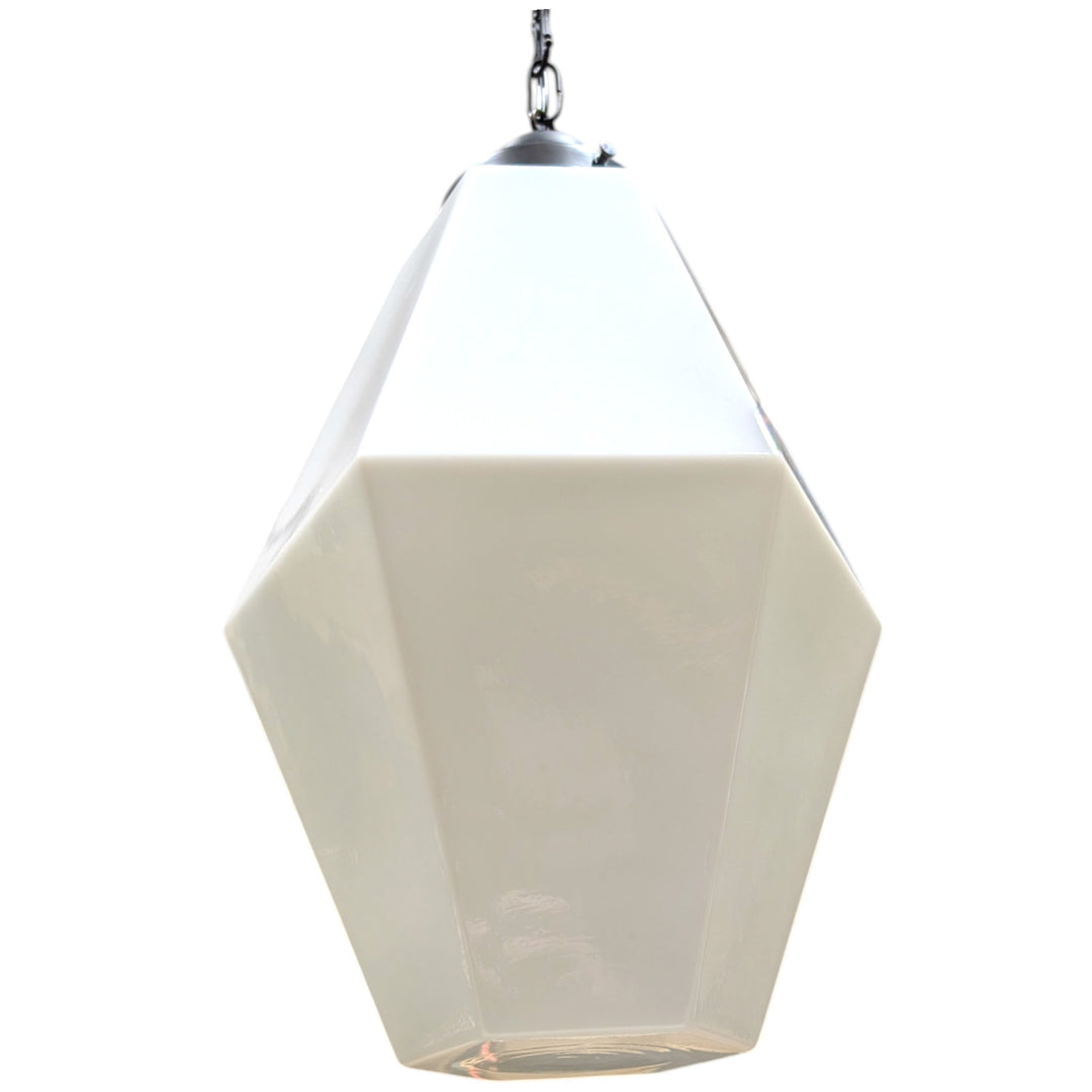 ##Antique Hardware## Geometric Faceted Glass Fancy Chain Light (Several Finishes Available)