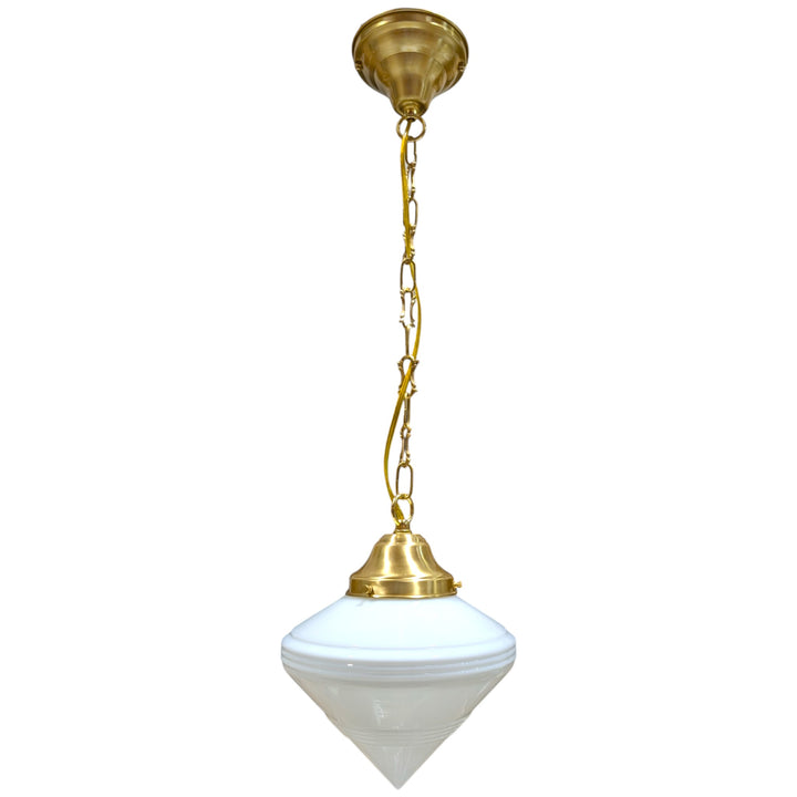 ##Antique Hardware## Small Art Deco Glass Fancy Chain Light (Several Finishes Available)