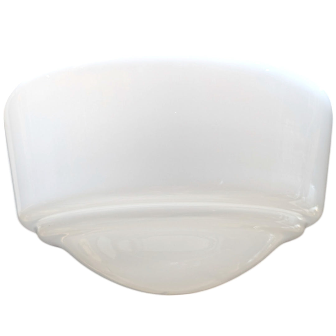 ##Antique Hardware## Traditional Schoolhouse Milk Glass Fancy Chain Light (Several Finishes Available)