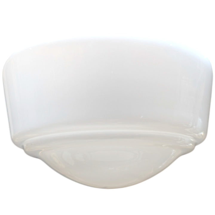 ##Antique Hardware## Traditional Schoolhouse Milk Glass Fancy Chain Light (Several Finishes Available)