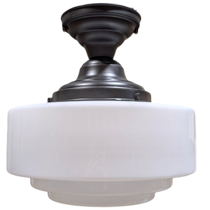 ##Antique Hardware## Mid Century Modern Glass Semi-Flush Fancy Light (Several Finishes Available)