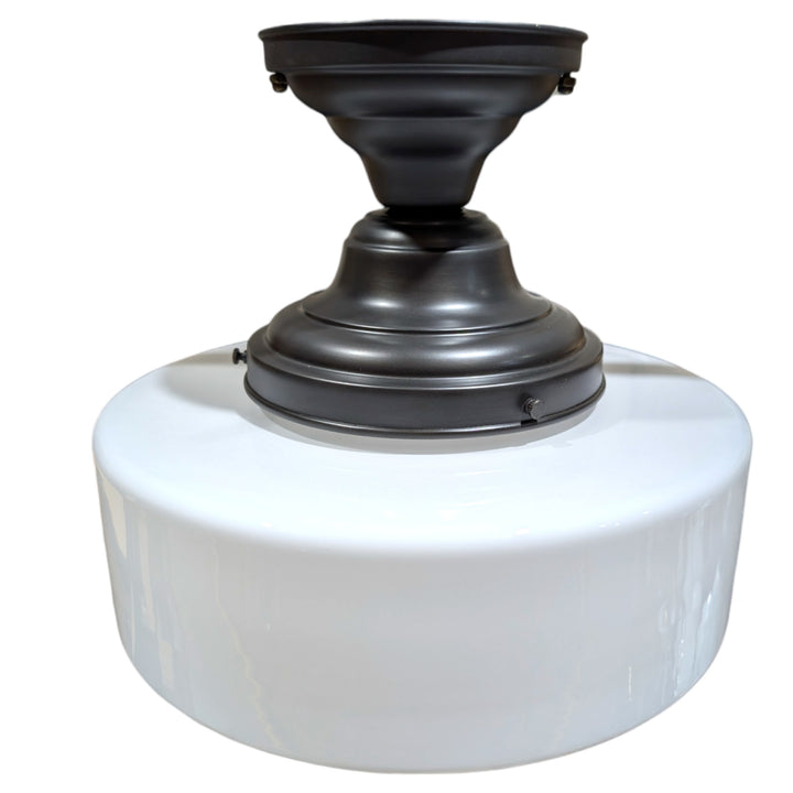 ##Antique Hardware## Mid Century Modern Glass Semi-Flush Fancy Light (Several Finishes Available)