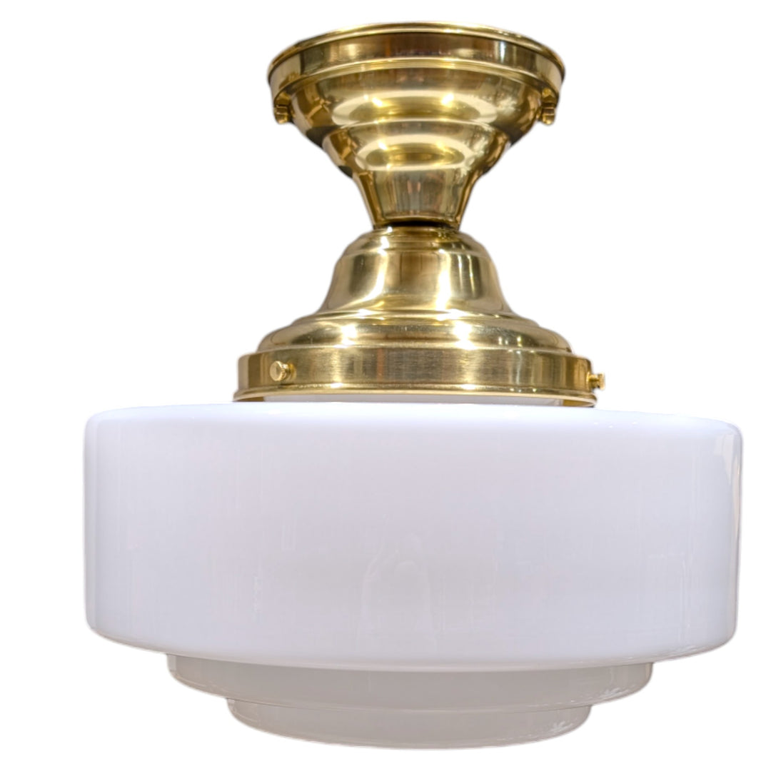 ##Antique Hardware## Mid Century Modern Glass Semi-Flush Fancy Light (Several Finishes Available)