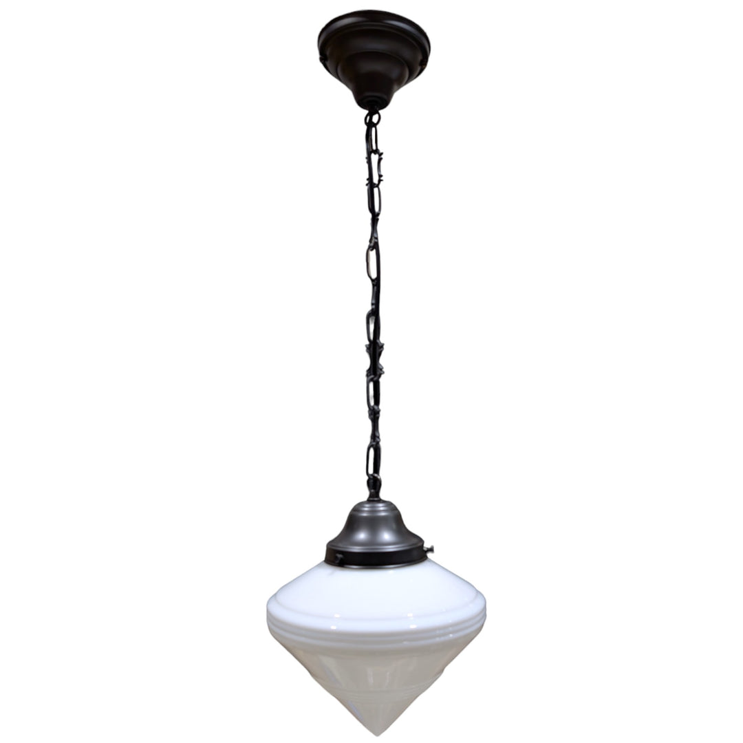 ##Antique Hardware## Small Art Deco Glass Fancy Chain Light (Several Finishes Available)