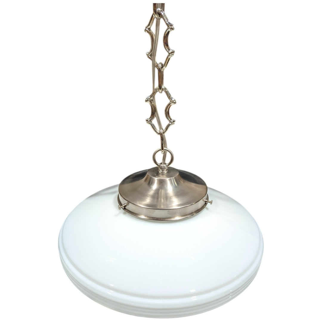 ##Antique Hardware## Large Art Deco Glass Standard Chain Light (Several Finishes Available)