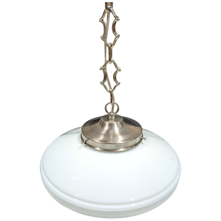 ##Antique Hardware## Large Art Deco Glass Standard Chain Light (Several Finishes Available)