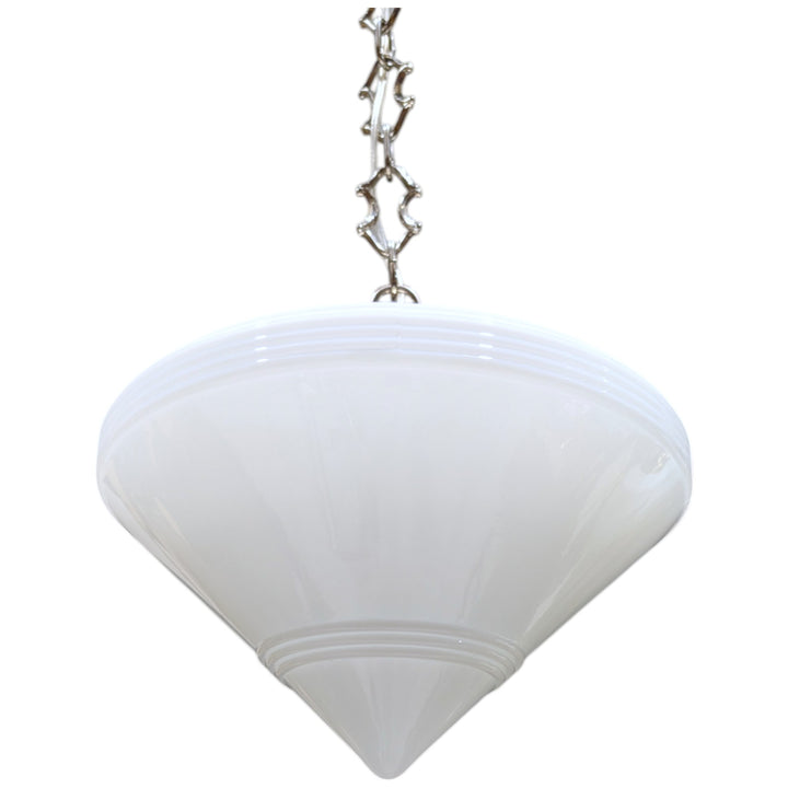 ##Antique Hardware## Large Art Deco Glass Standard Chain Light (Several Finishes Available)