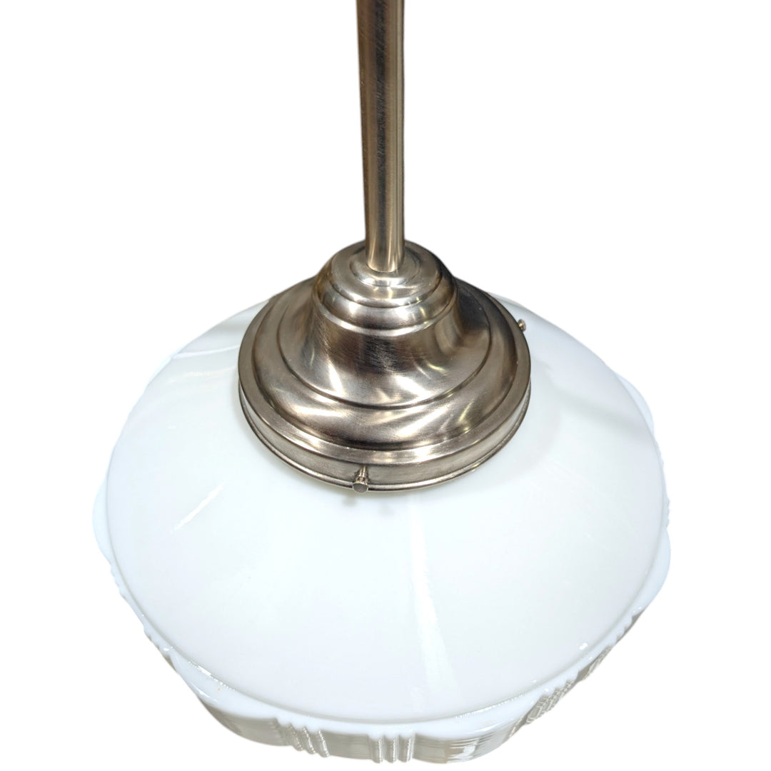 ##Antique Hardware## Mid-Century Diamond Glass Rod Pendant Light (Several Finishes Available)