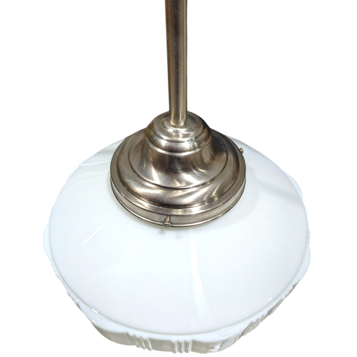 ##Antique Hardware## Mid-Century Diamond Glass Rod Pendant Light (Several Finishes Available)