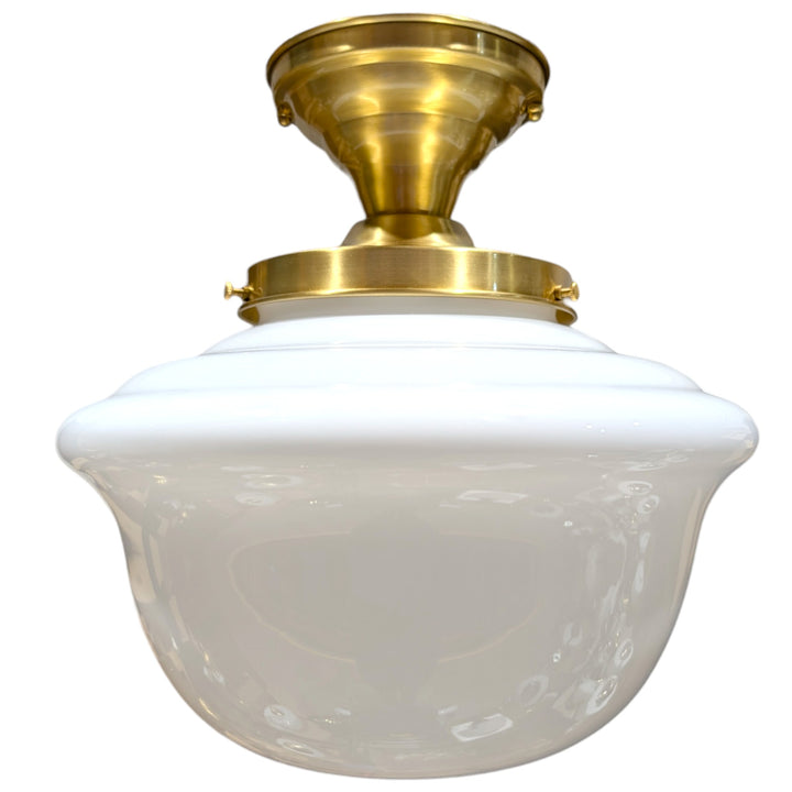 ##Antique Hardware## Classic Schoolhouse Glass Semi-Flush Standard Light (Several Finishes Available)