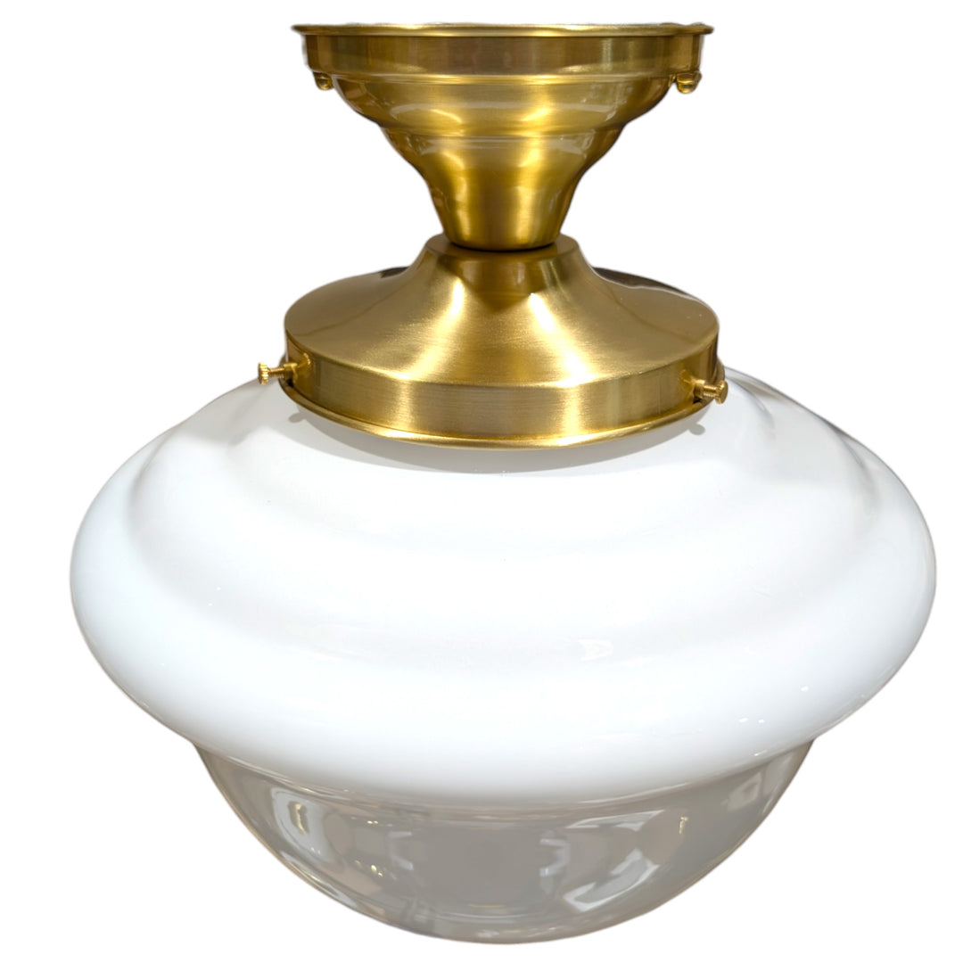 ##Antique Hardware## Classic Schoolhouse Glass Semi-Flush Standard Light (Several Finishes Available)