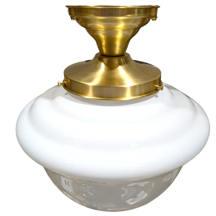 ##Antique Hardware## Classic Schoolhouse Glass Semi-Flush Standard Light (Several Finishes Available)