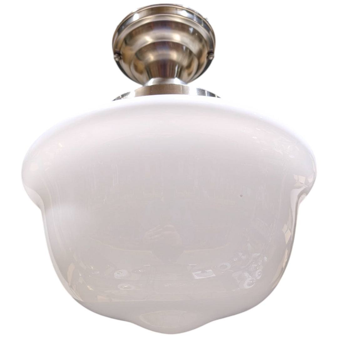 ##Antique Hardware## Classic Schoolhouse Glass Semi-Flush Fancy Light (Several Finishes Available)
