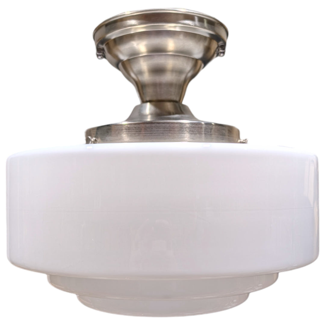 Mid Century Modern Glass Semi-Flush Standard Light (Several Finishes Available)